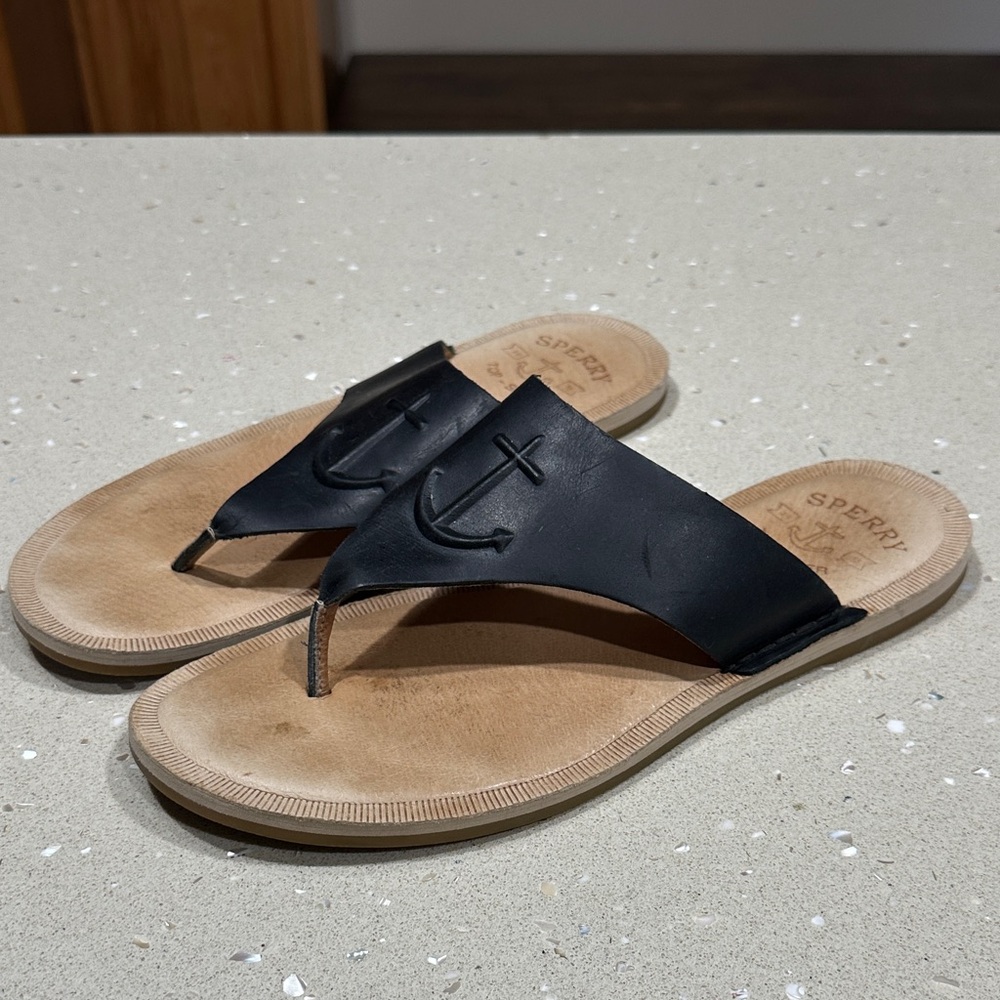 Sperry Black and Tan Sandals - Picture 1 of 7